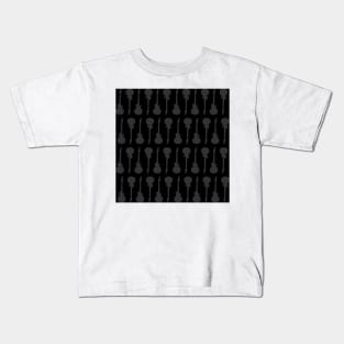 Guitar Pattern 2 Black Kids T-Shirt